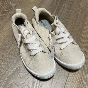 Cream Canvas Sneakers
